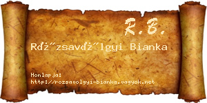 Rózsavölgyi Bianka névjegykártya