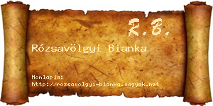 Rózsavölgyi Bianka névjegykártya